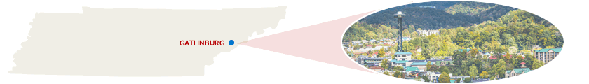 Where is Gatlinburg in Tennessee? graphic